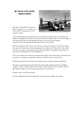 A preview of a PDF biography for Blaikie, Donald Victor
